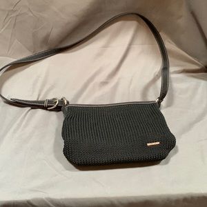 EUC The Sak black crochet look cross body purse